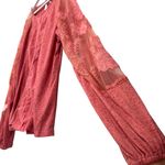 Lucky Brand Cold Shoulder Embroidered Long Sleeve Top Size Large NWT Photo 1