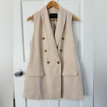 Banana Republic NEW! Tan Beige Double Breasted Sleeveless Blazer Vest Size 6 Photo 3