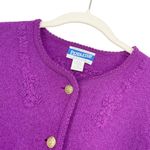 Pendleton Vintage  100% Virgin Wool Cardigan Purple Gold Button Small Petite 90s Photo 9