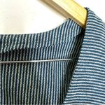 Frye Women Square Neck Blouse Blue & Gray Striped Top Short Sleeve Size S Photo 13