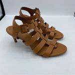 Ralph Lauren POLO RALPH‎ LAUREN Vachetta Leather Heeled Sandal In Cuoio brown size 7.5 office Photo 1