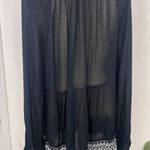 Old Navy Boho Free People Crinkle-Gauze Swing Top Black Large Photo 4