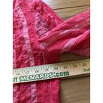 Tommy Bahama Womens Red/Pink Metallic-Stripe Top Medium 3/4 Sleeve Tie-Neck Photo 4