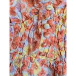 Lulus Peplum Top Flirtatious Blooms Multi Floral Ruffled Sleevelees Orange Sz S Photo 2