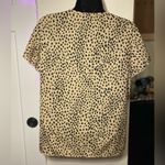SheIn Tan Leopard & Heart Print Caplet-Sleeve Blouse Medium EUC Photo 5