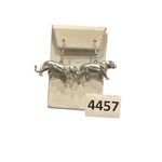 Silver brushed lioness figurine dangle earrings Photo 5