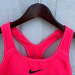 Nike  Women’s Sports Bra Dri Fit Racerback Highlighter Pink Orange Medium Photo 3