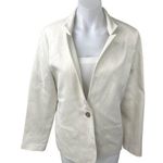 Jenni Kayne  Women's White Linen One Button Collar Boy Blazer Coat Jacket Size XL Photo 0