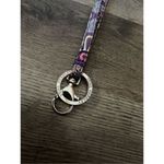 Vera Bradley Purple Patterned Lanyard With Key Ring And Clip Photo 1
