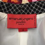 Vintage 90s Emanuel Ungaro Parallele Paris Black & Ivory Windowpane Blazer Size 4 Photo 3