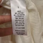 White T Shirt Steer Skull with Flowers Patriotic Red White & Blue 4th of July Size L Photo 4