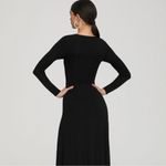 Good American NWT  Black Gathered Waist Cut Out Midi Dress - Size 3 (Large) Photo 9