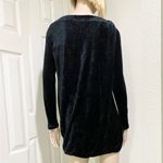 Juicy Couture Black Velvet Velour Draped Shoulder Long Sleeve Dress Size M Photo 4