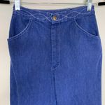 70s Vintage High Waisted Jeans Waist 26" Topstitched Pattern Waist Blue Size 24 Photo 2
