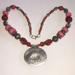 Vintage Pink and Red Coral Boho Western Beaded Necklace Photo 5