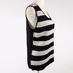 Tahari Striped Knit Tank Top Black White Sleeveless Size 8 Photo 5