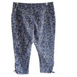 Activewear Joggers, Capri pants, stretch pants. Size XL. Blue Floral. Photo 1