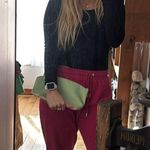 Estée Lauder Green and Tan Canvas Clutch / Cosmetic Bag  Photo 5