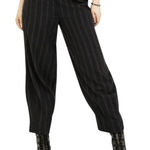 Disturbia Delores Striped Cotton Balloon Trousers size 16 in Black NWT Photo 0