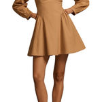 Anthropologie By Womens Dress M Square Neck Poplin Mini Crop Sleeve Fit & Flare Photo 0