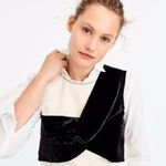 J.Crew Collection Natural Denim Top with Velvet Overlay Women's 000 Photo 2