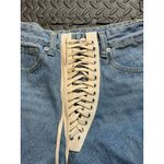 No. 1 Los Angeles Lace Up Rave Festival Relaxed Jeans Light‎ Wash Size Small Blue Photo 2