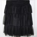 Maje Black Tiered Mini Dress with a Ruffled Skirt Photo 4