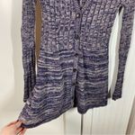 Free People Rachel Cardigan Sweater Dress Purple Button Mini Marled V-neck Photo 3