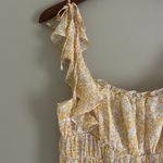 Lulus Sweetest Frills Yellow Floral Bodysuit Sz L Size L Photo 4
