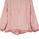 G By Giuliana Houndstooth Orange & White 3/4 sleeve Fringe Blazer Women Med NWOT Photo 12