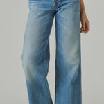 Lucky Brand  High Rise Wide Leg Jeans 15378 medium dark wash loose fit baggy pant Photo 0