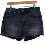 Shyanne Denim Shorts Womens 31 Black Raw Hem High Rise Western Country Indie Photo 0