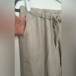 Femme Fatale Viscose Pull On Pants Khaki Made In Italy Size XL Metallic Trim Photo 2