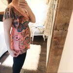 Live and let live  Blouse boho floral glam sequin top Photo 1