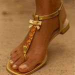 Prada  Sandals, Gold Bronze, Swarovski Crystals, NEW Photo 0