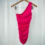 ZARA NWT  One Shoulder Ruched Mini Dress in‎ Pink Size Small Photo 6