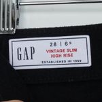 Gap  Womens High Rise Leather Straight Leg Pants Black Size 6 Short Grunge Edgy Photo 5