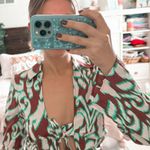 ZARA Brown And Green Patterned Longsleeve  Photo 2