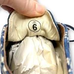 Soludos  Blue White Floral Italian Printed Motif Suede Lace Up Sneaker Boot Photo 5