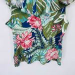 CHAPS  Tropical Beachy Tank Blouse Womens Petite XL Cotton‎ Ruffle Collar NEW Photo 7