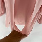 J. Jill Layered Crossover Faux Wrap Crepe Chiffon Soft Ballet Pink Blouse Size XS Photo 5