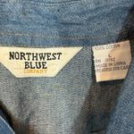 Women’s western Yellowstone cowboy cowgirl button up blue jean jacket sz large Photo 1