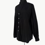 Frank & Eileen Victoria Oversized Italian Cotton Tuxedo Shirt | Medium | Black Photo 8