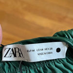 ZARA  women vegan leather smoked blouse pleated peplum design size M Photo 13