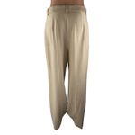Mango  MNG Women's Beige Striped Pleated High Rise Wide Leg Trouser Dress Pants 6 Photo 1