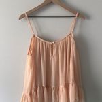 Lovers + Friends Revolve Cold Shoulder Pink Orange Ruffled Bell Sleeve Blouse M Photo 2