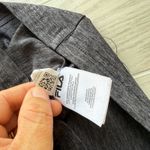 FILA Women’s Small V-Neck Dark Gray Logo Tee Soft Stretchy Preowned Photo 4