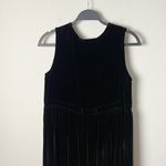 vintage 90s black velvet minimalist relaxed babydoll sleeveless maxi dress Photo 7