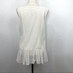 Free People White Cotton Sleeveless with Peplum Detail Top Size L Photo 6