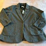 Universal Threads Universal Thread gray pinstriped single button blazer XXL soft fuzzy office Photo 0